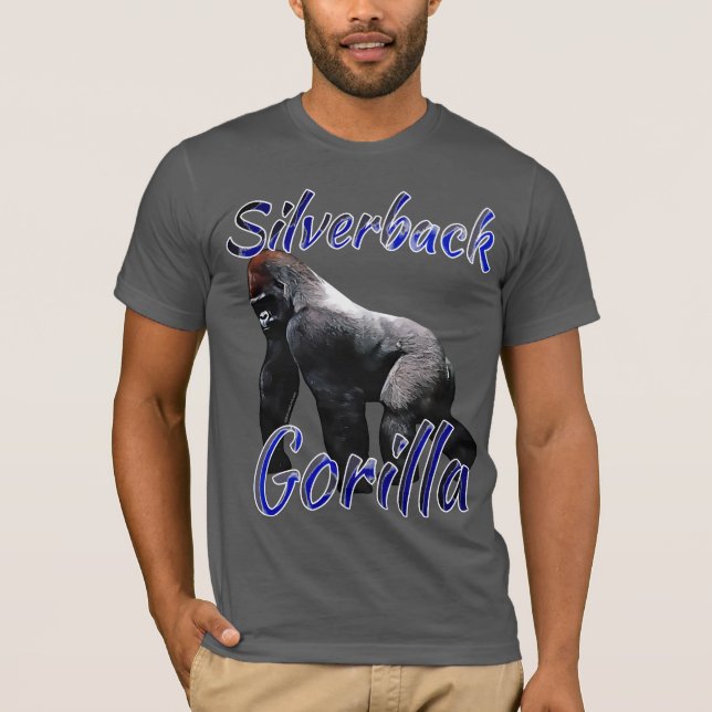 T-tröja för primat för SilverbackgorillaZoo djur T Shirt (Framsida)