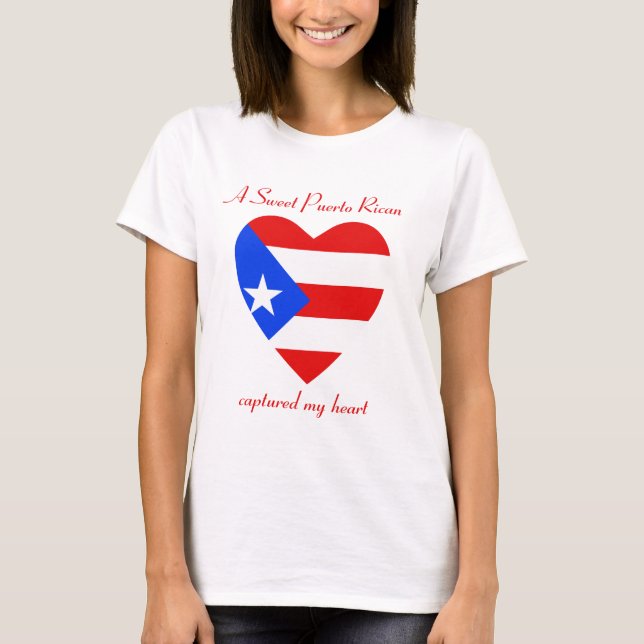 T-tröja för Puerto Rico flaggaälskling Tee (Framsida)