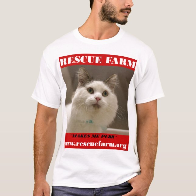 T-tröja för räddinglantgårdkatt t-shirt (Framsida)