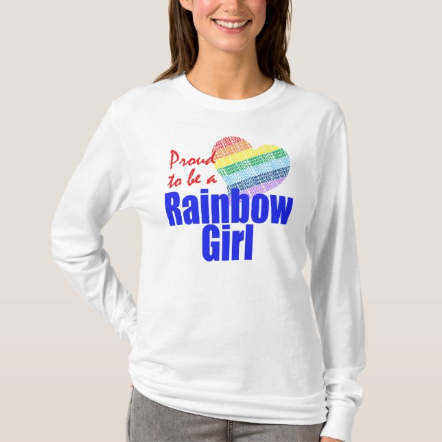 T-tröja för regnbågeflickaHoodie T-shirt (Framsida)