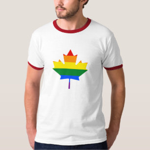 T-tröja för regnbågepridelönnlöv t-shirt