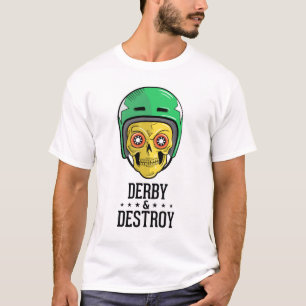 T-tröja för rullDerby skalle T Shirt