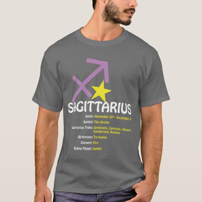 T-tröja för Sagittariusdragmörk T Shirt (Framsida)