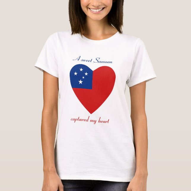 T-tröja för Samoa flaggaälskling T Shirt (Framsida)