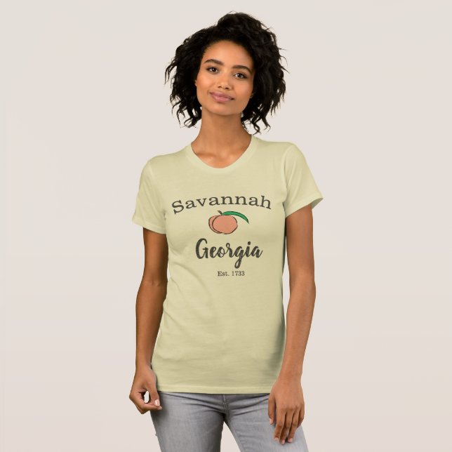T-tröja för SavannahGeorgia persika för kvinnor 2 T Shirt (Hel framsida)