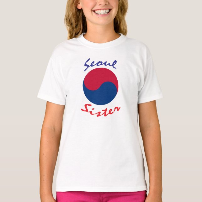 T-tröja för Seoul systerkorean Tee (Framsida)