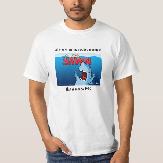 T-tröja för Shaaark GÄSPNINGvit T-shirt (Framsida)