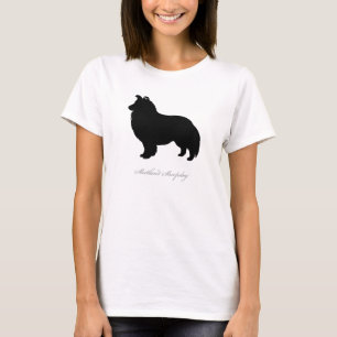 T-tröja för Shetland Sheepdog (den svart Tee