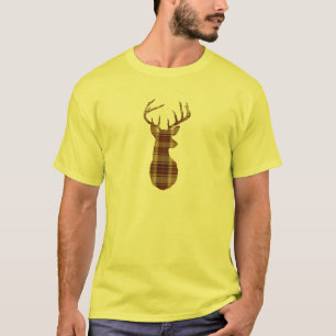 T-tröja för Silhouette för plädhjorthuvud T-shirt