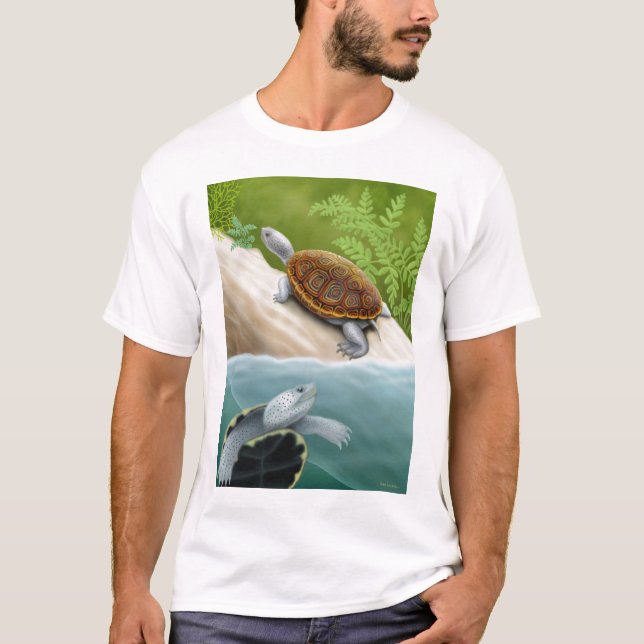 T-tröja för sköldpaddor för DiamondbackTerrapin T-shirt (Framsida)