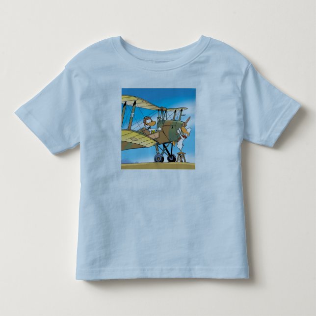 T-tröja för småbarn för Biplane för träskDing anka Tee Shirt (Framsida)