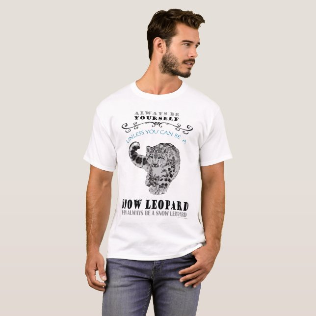 T-tröja för snöLeopards - manar T-shirt (Hel framsida)