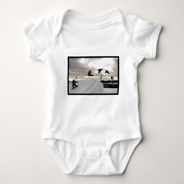 T-tröja för Snowboardingtrickbaby T-shirt (Framsida)