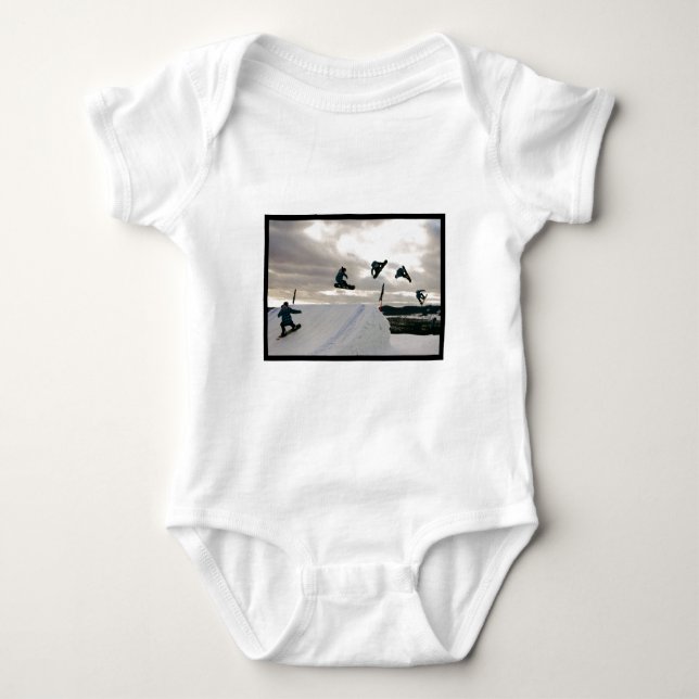 T-tröja för Snowboardingtrickbaby Tröja (Framsida)