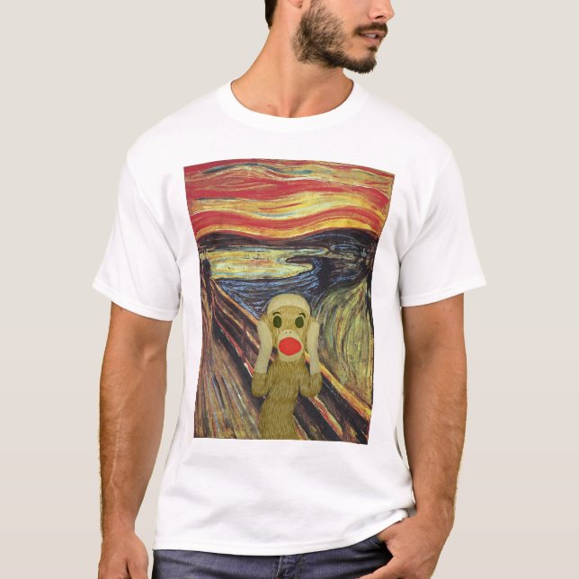 T-tröja för sock monkeyskrivit t-shirt (Framsida)
