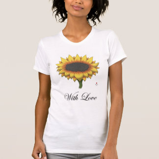 T-tröja för solblomma (med kärlek) t-shirt