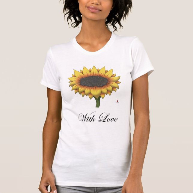 T-tröja för solblomma (med kärlek) t-shirt (Framsida)
