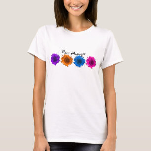 T-tröja för solrosor för konst för växtchefpo t-shirt