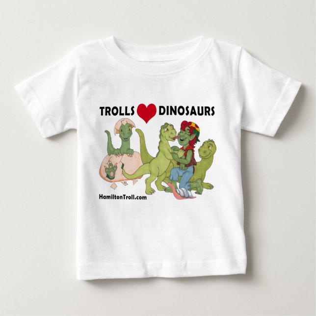 T-tröja för spädbarn för trollkärlekDinosaurs T Shirt (Framsida)