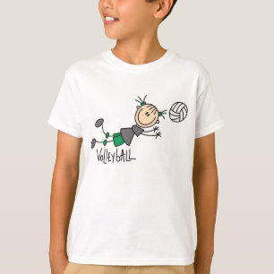 T-tröja för stick figurflickavolleyboll tee