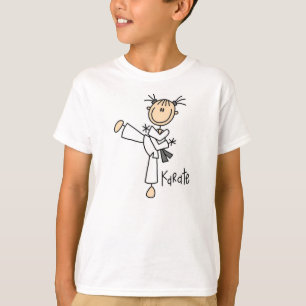 T-tröja för stick figurKarateflicka Tee Shirt