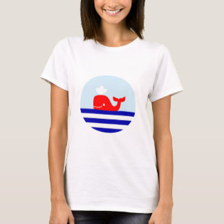 T-tröja för stil för valtryck nautisk t-shirt