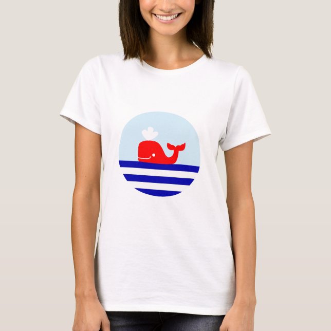 T-tröja för stil för valtryck nautisk t-shirt (Framsida)