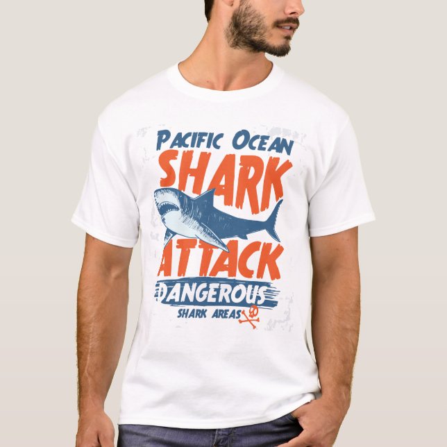 T-tröja för Stilla havhajattack T Shirt (Framsida)