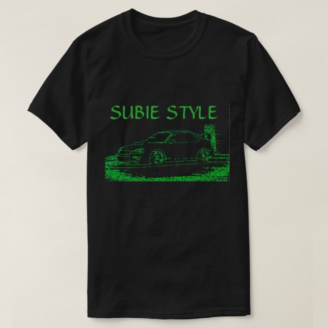 T-tröja för Subaru neongrönt T Shirt (Design framsida)