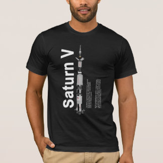 T-tröja för svart för SaturnV måneraket T-shirt