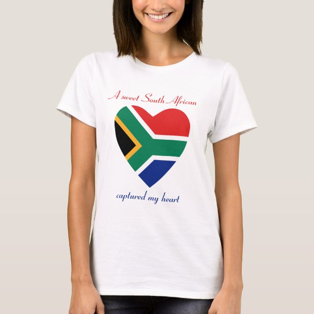 T-tröja för Sydafrika flaggaälskling T-shirt (Framsida)