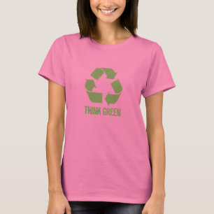 T-tröja för tänkagröntåtervinna tee shirt
