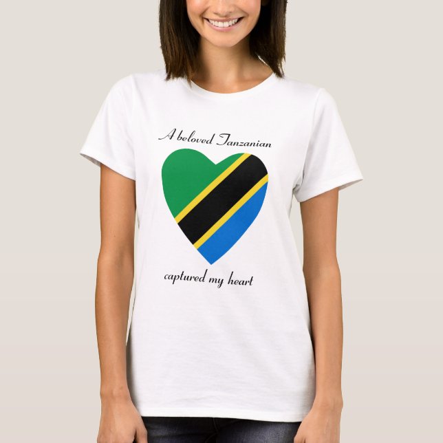T-tröja för Tanzania flaggaälskling Tee Shirt (Framsida)