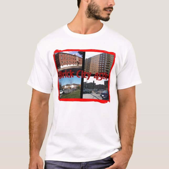 T-tröja för tegelstenstad 45th tee shirt (Framsida)