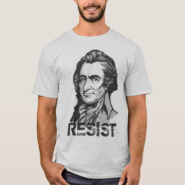 T-tröja för Thomas Paine motståndscitationstecken Tee Shirt (Framsida)
