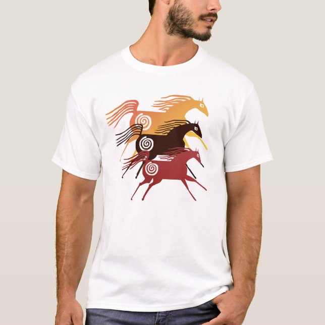 T-tröja för tre forntida hästar tee shirt (Framsida)