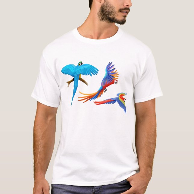 T-tröja för tre Macaws Tee Shirt (Framsida)