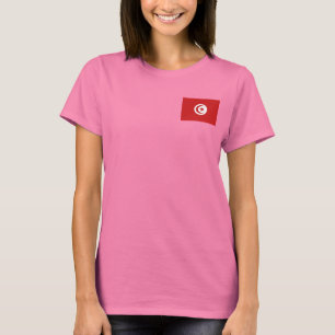 T-tröja för Tunisien flagga- och kartadk T Shirt