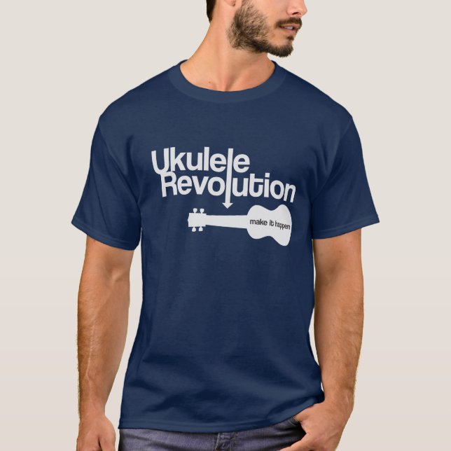 T-tröja för Ukulelerevolutionmörk T-shirt (Framsida)