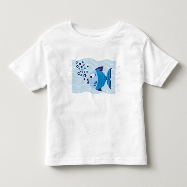 T-tröja för ungar för blåttfisksammansättning ljus t shirt (Framsida)