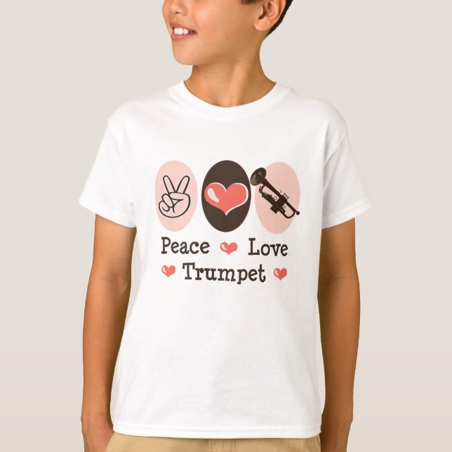 T-tröja för unge för fredkärlektrumpet tee shirt (Framsida)