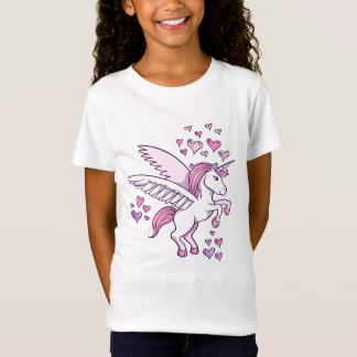 T-tröja för UnicornPegasus hjärtor T Shirt