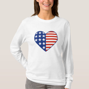 T-tröja för USA hjärtaflagga T-shirt
