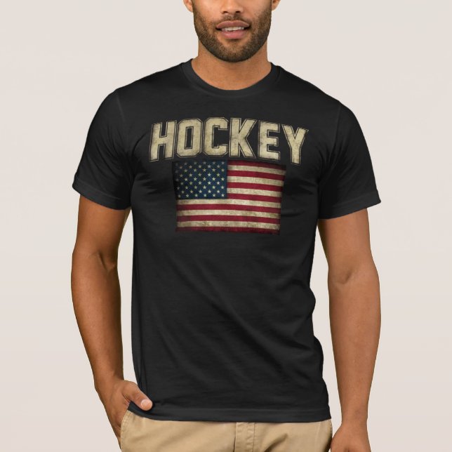 T-tröja för USA hockeyflagga Tee Shirt (Framsida)