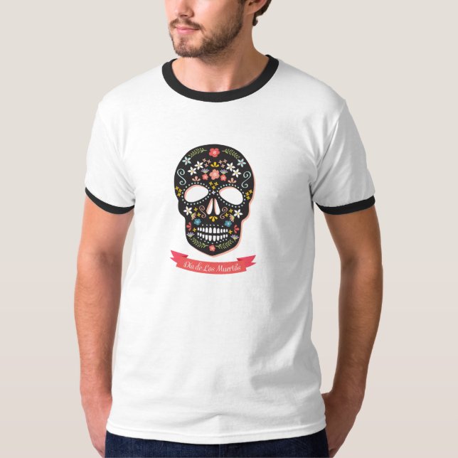 T-tröja för vägg för sockerskalleday of the dead - tee (Framsida)