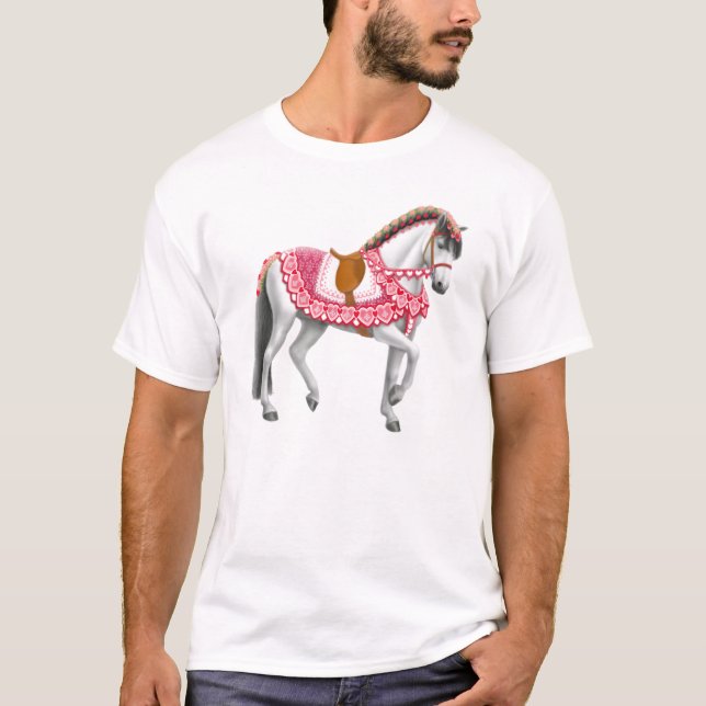 T-tröja för valentines dayparadhäst t-shirt (Framsida)