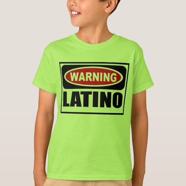 T-tröja för varningsLATINObarn Tee Shirt (Framsida)