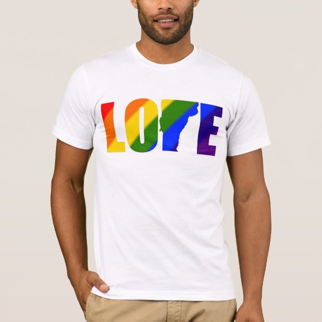 T-tröja för Vermont kärlekgay pride Tee Shirt (Framsida)