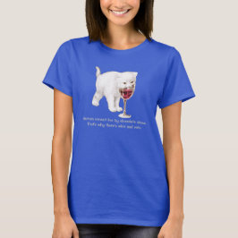 T-tröja för vin- och kattälskarecitationstecken t-shirt