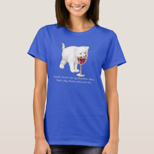 T-tröja för vin- och kattälskarecitationstecken t-shirt